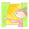 太陽の光を浴びる　It basks in a solar light